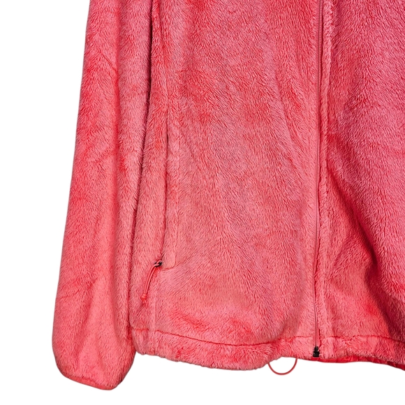 The North Face Fuzzy Cozy Plush Fleece Jacket Vibrant Unique Rare Neon Coral - Picture 7 of 16